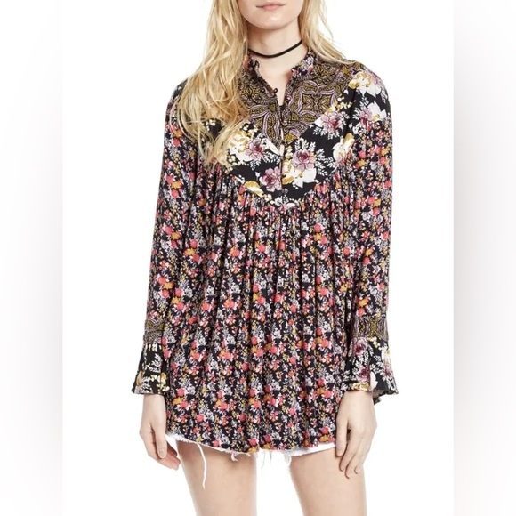 Free People Wildflower Fields Henley Top Size XS - Picture 14 of 14